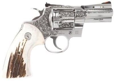Colt Firearms Python Engraved Stainless .357 Mag 3" Barrel 6-Rounds w/ Elk Stag Grips - $2499.99 ($19.99 S/H on Firearms / $15.99 Flat Rate S/H on ammo)