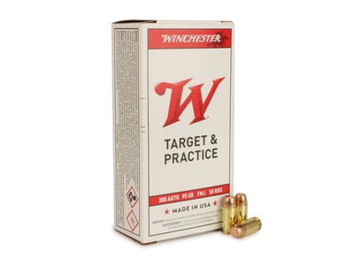 Winchester .380 ACP 95 Grain FMJ 200 rounds Range Bundle (Limit 2) - $57.94 w/code "X4SLQA" 