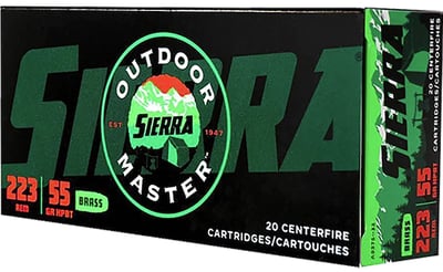 Sierra Outdoor Master Ammunition 223 Remington 55 Grain JHP 20 Rnd - $9.99