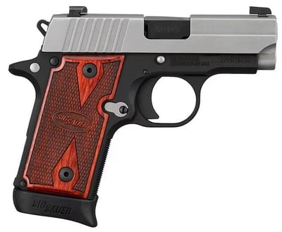 Sig Sauer P238 Two-Tone 380 ACP Pistol 2.7" Barrel 7+1 Round Stainless Slide Rosewood Grip Black Frame - $699.99 (Free Shipping on $100+ Orders)
