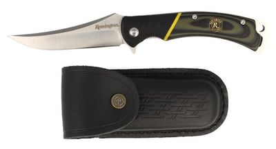 Remington Hunter D2 Trailing Point Folding Knife, Leather Sheath - Buy One Get One Free - $10 + FREE Shipping