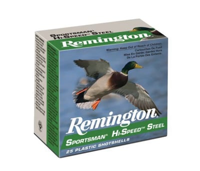 Remington Sportsman Hi-Speed Steel 12ga Ammo 3" 1-1/4oz #4 Shotshells 25 Rounds - $14.99 