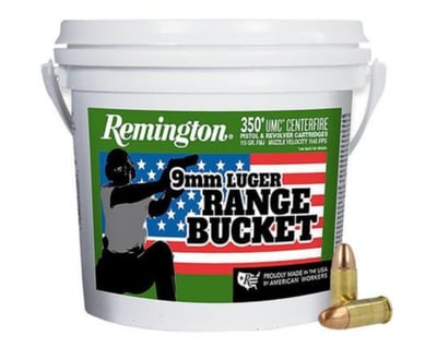 Remington UMC 9mm Luger Range Bucket FMJ 115GR Ammo 350 Rounds - $83.99