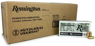 Remington Range 9mm 124-Gr FMJ 1000 Rnds - $260.77 w/code "5PTODAY" 
