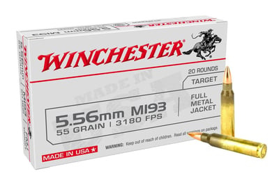 Winchester Ammo WM193K USA M193 5.56x45mm NATO 55 gr Full Metal Jacket Lead Core 1000 Rnds - $399 (Free S/H)