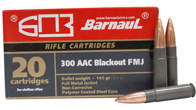 BARNAUL AMMO 300 AAC Blackout Steel Case 145Gr FMJ - 500rd - $349.99