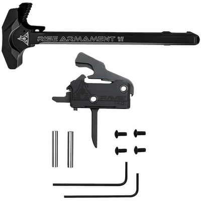 Rise Armament RAVE 140 Flat Trigger + RA-212 Charging Handle Combo - $124.95 