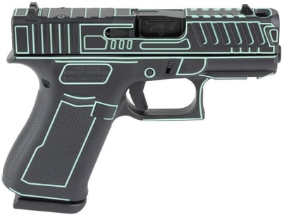 Glock 43X Customized 9mm 3.41" barrel 10 Rnds Blue Outline - $668.28 