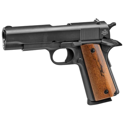 Rock Island GI Standard MS *CA Compliant 1911A1 45 ACP 4.25" 8+1 Black Parkerized Wood Grip - $320.10 