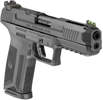 Ruger-57 Pro 5.7 X 28mm 4.94" Barrel 20-Rounds Fiber Optic Sights - $419.99
