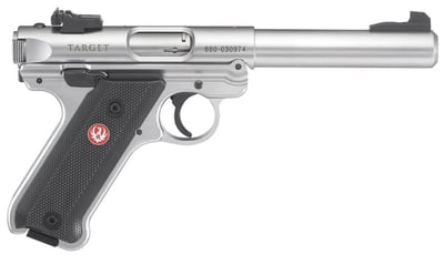Ruger Mark IV Target .22 LR 5.5" Bull Barrel 10rd Satin Stainless w/ Checkered Grips - $609.99 + Free Shipping