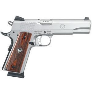Ruger SR1911 Stainless .45ACP 5-inch 8Rd Fixed Sights Hardwood Grips - $649 ($9.99 S/H on Firearms / $12.99 Flat Rate S/H on ammo)