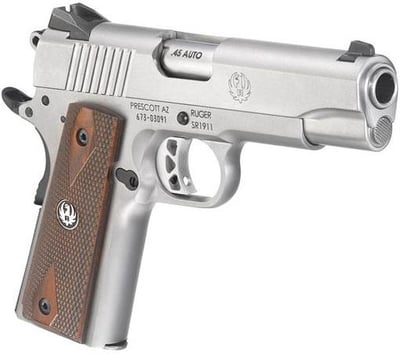 Ruger SR1911 Stainless .45 ACP 4.25" Barrel 7-Rounds Commander-Style - $606.19