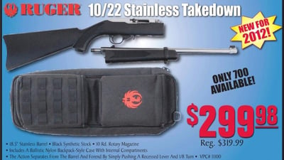 New Ruger 10/22 Takedown Rifle (Video) - In stock at several Vendors