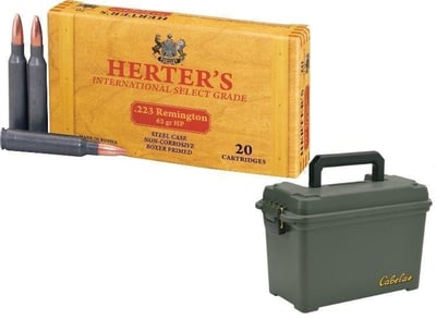 Herter's .223 55gr HP Ammunition with Dry-Storage Box 500 rounds - $149.99 (Free Shipping over $50)