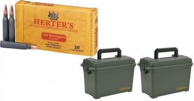 Herter's .223 Ammunition with 2 Dry-Storage Box .223 Remington 55 Grain	HP Per 1000 - $289.99 (Free Shipping over $50)