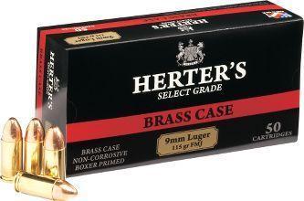 Herter's Select-Grade Brass Ammo .45 ACP 230 Gr FMJ 50 Rnds - $16.99 (Free Shipping over $50)
