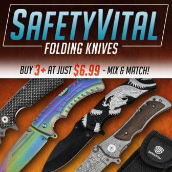 SafetyVital Folding Knives - Buy 5+ at Just $5.99 Each - $6.99 (Free S/H over $25)