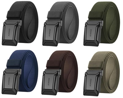 JUKMO Stretch Tactical Belt for Men, Military Work Rigger Hiking 1.5" Elastic Nylon Web Ratchet Quick Release Belt in Gift Box (Large) - $12.73 + FREE Shipping