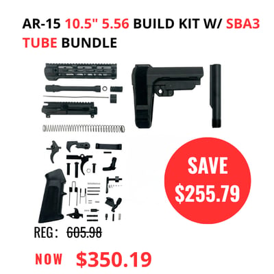 Shooters Gate — AR-15 10.5" Build Kits w/ SBA3 Tube Bundle 5.56 / .300 BLK From $350 