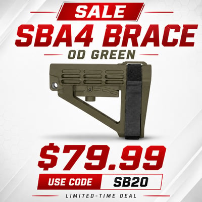 Tactical SB Pistol Stabilizing Brace SBA4, OD Green - $79.99(CODE:SB20) 