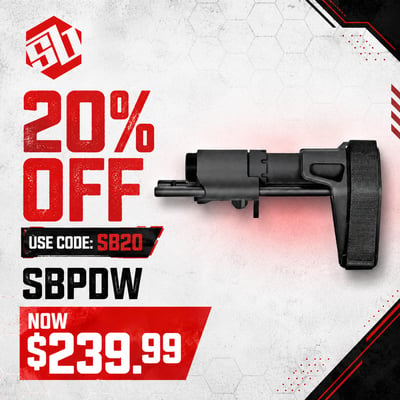 SBPDW SB Tactical Pistol Stabilizing Brace for AR, Black - $239.99(CODE:SB20) 