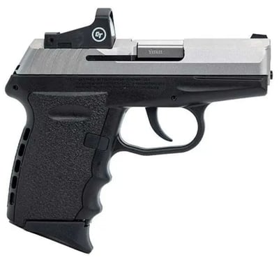 SCCY Industries CPX-2 9mm 3.1: 10rd Pistol, Black / Satin Stainless w/ Crimson Trace CTS-1500 Optic - $220 