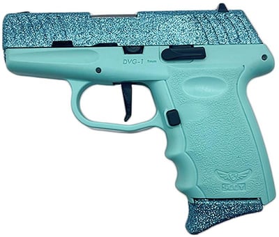 SCCY DVG-1 9mm 3.1" 10+1 Crystal Blue Glitter/SCCY Blue - $149.99 