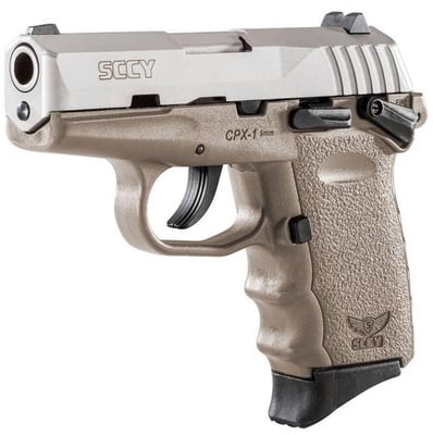 SCCY CPX-1 9mm Pistol with Flat Dark Earth Frame and Stainless Steel Slide - $229 (Free S/H on Firearms)