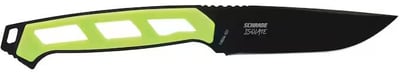 Schrade Isolate DP Fixed Blade Knife 4" Drop Point AUS-10 Black Oxide Blade Rubber Handle Green - $10.99 (Free Shipping on $100+ Orders)