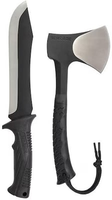 Schrade Hatchet and Machete Combo 3Cr13 Stainless Steel Blades TPR Handles Black - $26.99 (Free Shipping on $100+ Orders)