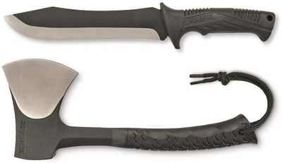 Schrade SCHCOM6CP Full Tang Hatchet and Mini Machete Combo with Stainless Steel Blades and TPR Handles for Outdoor - $22.99 (Free S/H over $25)