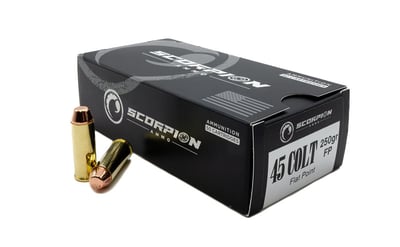 Scorpion Ammo .45 Long Colt 250gr FP 50 Rounds - $39.99
