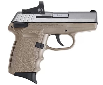 SCCY CPX-1 9mm w/ Crimson Trace Red Dot FDE Frame/Stainless Slide 10rd 3.1" - $379.97 ($12.99 Flat S/H on Firearms)