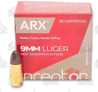 Inceptor Preferred Defense 9mm 65 Grain ARX 25 Rounds - $12.99