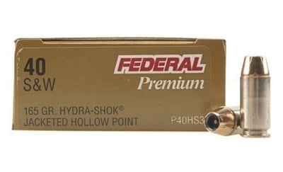 Federal Premium Personal Defense 40 S&W 165 Gr Hydra-Shok JHP 20 Rounds - $16.79