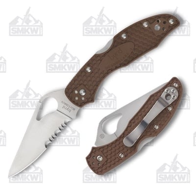 Spyderco Byrd Meadowlark 2 Partially Serrated Blade Brown FRN Handles - $24.44 (Free S/H over $75, excl. ammo)