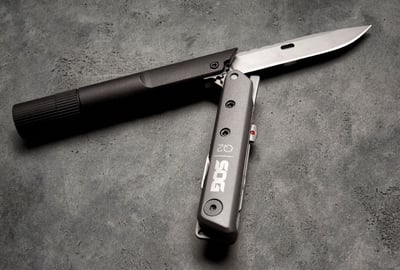 SOG Multitool EDC Pen Light Baton Q2 LED Flashlight with EDC Knife and Screwdriver Multi Tool - $26.99 (Free S/H over $25)