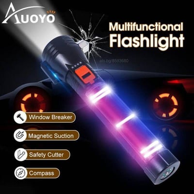 Emergency Survival Tool Rechargeable LED Flashlight With Built-In Solar Panel - $14.99 (Order 2 or more and SHIPPING IS FREE)