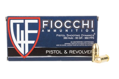 Fiocchi Training Dynamics 380 ACP 95gr Full Metal Jacket Ammo - Box of 50 - $0