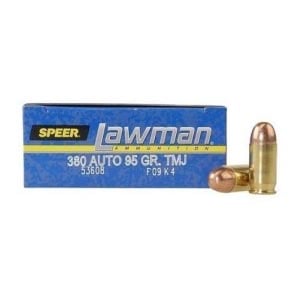 Speer 380 Lawman 95gr TMJ Ammunition 50 Rnds - $16.99