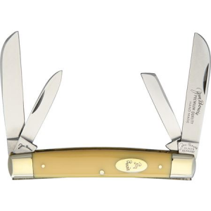 German Eye 60Y Two Congress Solingen Steel Multi-Tool Knife with Yellow Celluloid Handle GE60Y