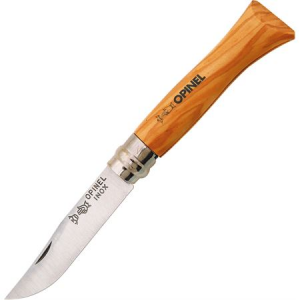 Opinel 00983 6 VRI Folding Pocket Knife with Olive Wood Handle 000000016100