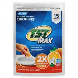 Camco TST MAX RV Toilet Treatment, Citrus Scent, 15 Drop-Ins 31793