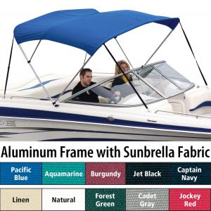 Shademate Sunbrella 3-Bow Bimini Top, 6'L x 54"H, 79"-84" Wide 000000107436