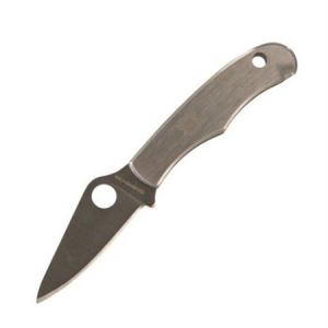 Spyderco 133P Bug Folding Pocket Knife with Brushed Stainless Handle 000000149341