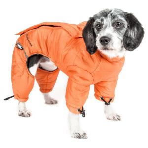 Helios Thunder-crackle Full-Body Waded-Plush Adjustable and 3M Reflective Dog Jacket, Sporty Orange Medium 000000157799
