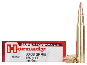 Hornady Superformance Ammunition 30-06 Springfield 165 Grain SST Polymer Tip Box of 20 - 877783