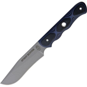 TOPS SHR02 Spirit Hunter Fixed Stainless Blade Knife with Black and Blue G-10 Handles 000000227131