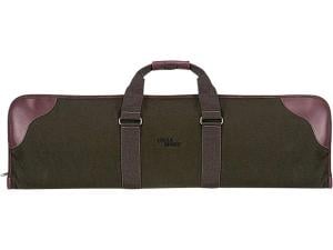 Uncle Mike's Over and Under Shotgun Case 33- 1/2 Polyester Twill Green and Leather Brown - 544038"